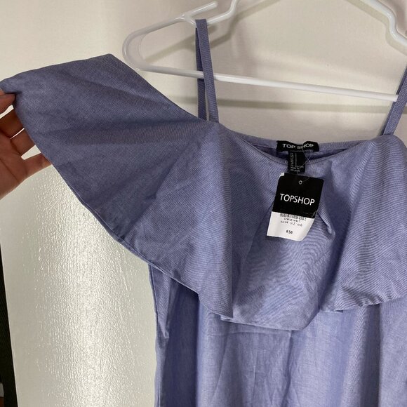 NWT TOPSHOP Off-the-Shoulder Ruffle Dress | Size US 2 - Picture 3 of 4